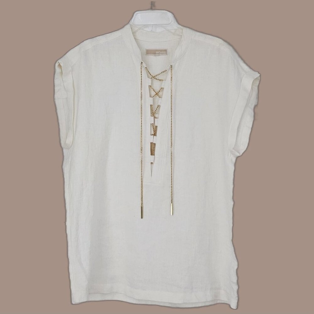 MICHAEL KORS Linen Top - with Chain Detail - Picture 2 of 15